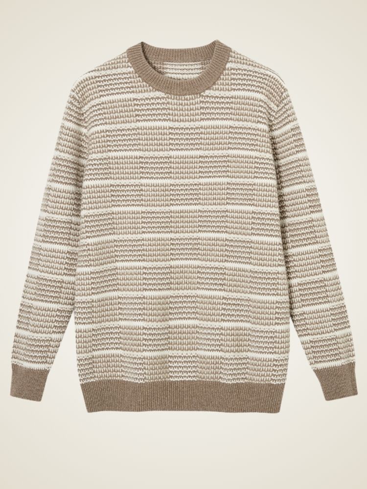 Garrison - Camel Textured Cashmere Sweater | The Cashmere Studio