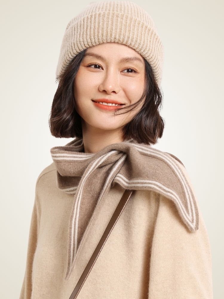 Nayana - Camel Mini Cashmere Scarf | The Cashmere Studio