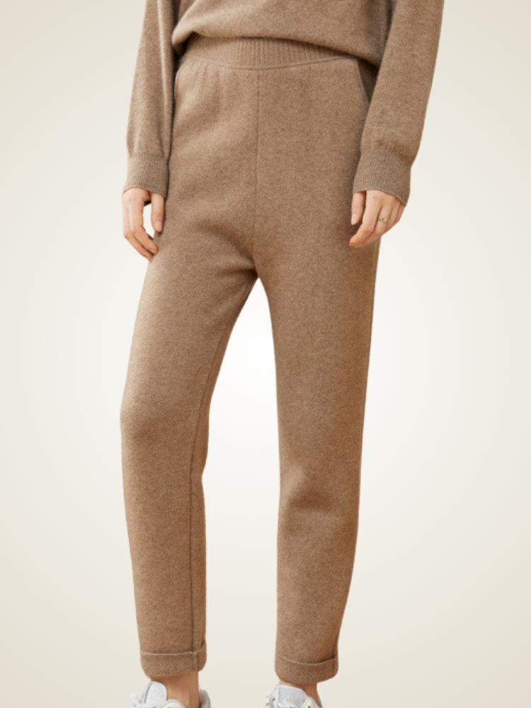 Zella - Camel Cashmere Jogger Pants | The Cashmere Studio