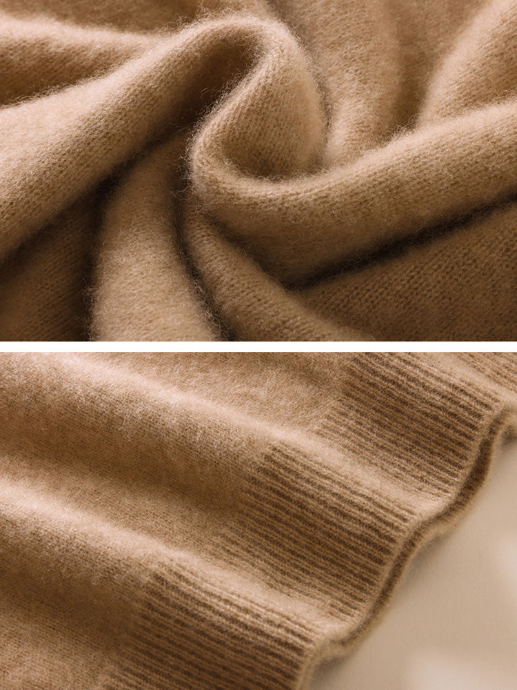 Lysandra - Camel Classic Cashmere Turtleneck | The Cashmere Studio