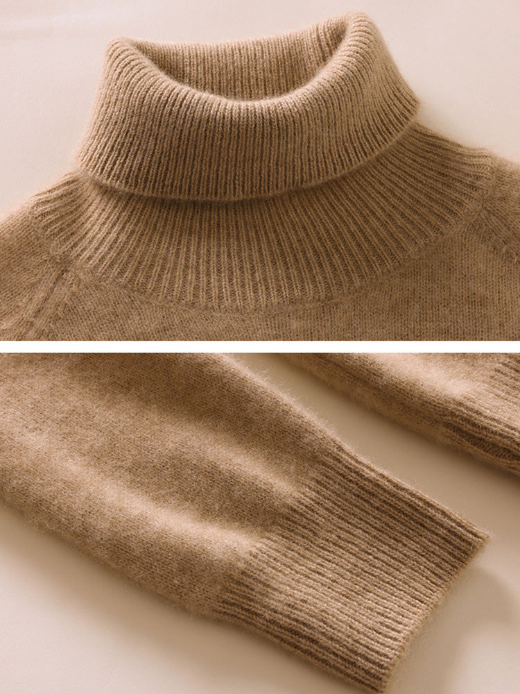 Lysandra - Camel Classic Cashmere Turtleneck | The Cashmere Studio