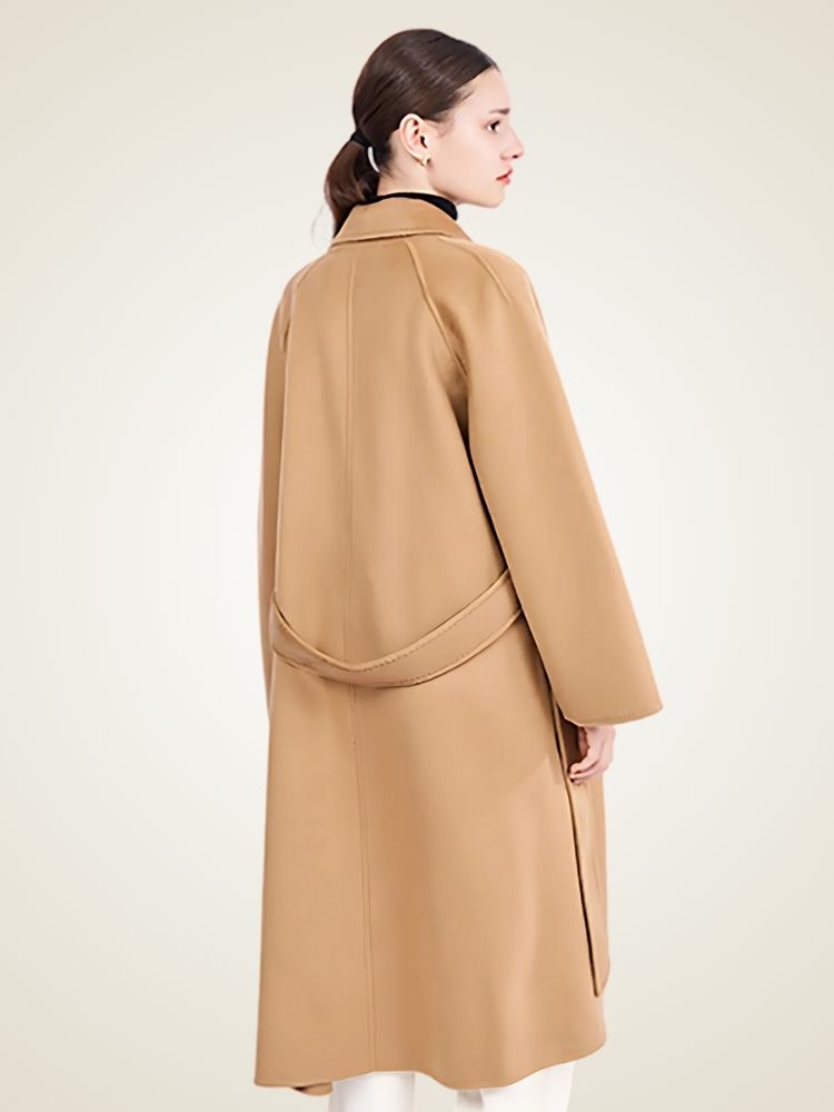 Sofia - Camel Long Cashmere Coat | The Cashmere Studio