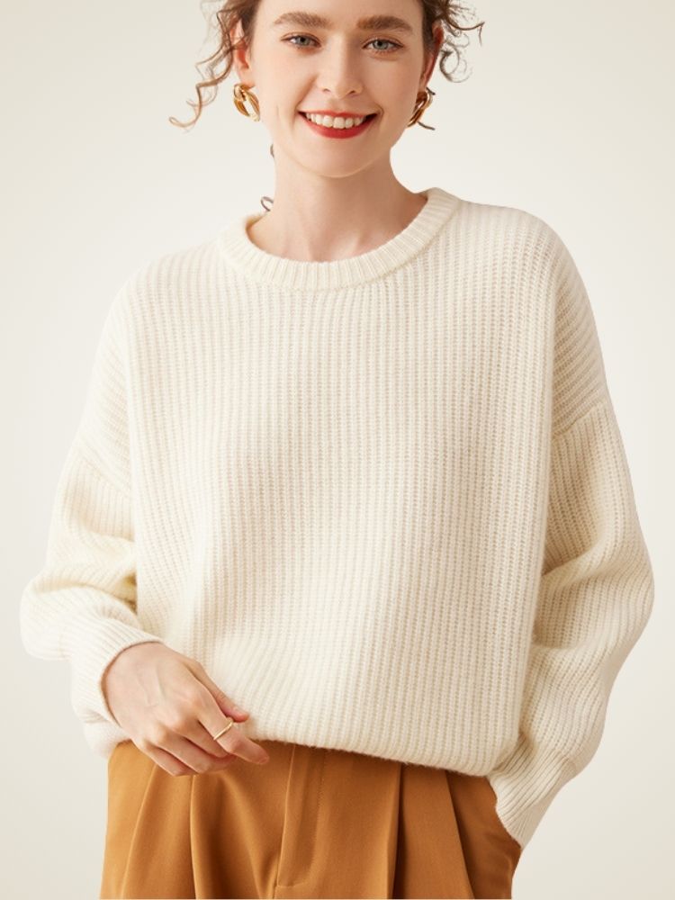 Meirae - Crew Neck Cashmere Sweater | The Cashmere Studio