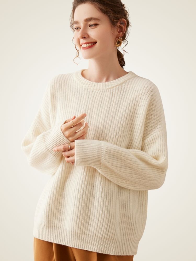 Meirae - Crew Neck Cashmere Sweater | The Cashmere Studio