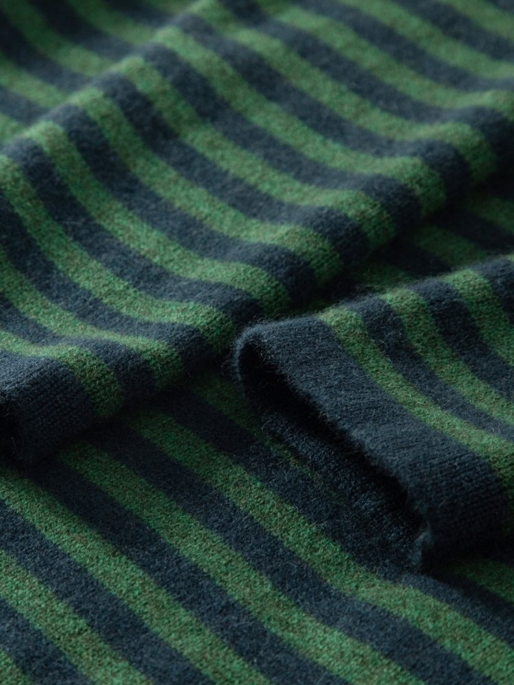 Lioraen - Green Striped Cashmere Dress | The Cashmere Studio
