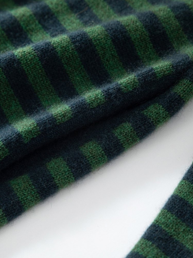 Lioraen - Green Striped Cashmere Dress | The Cashmere Studio