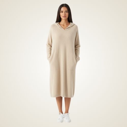 Oserine - Hooded Cashmere Dress | The Cashmere Studio