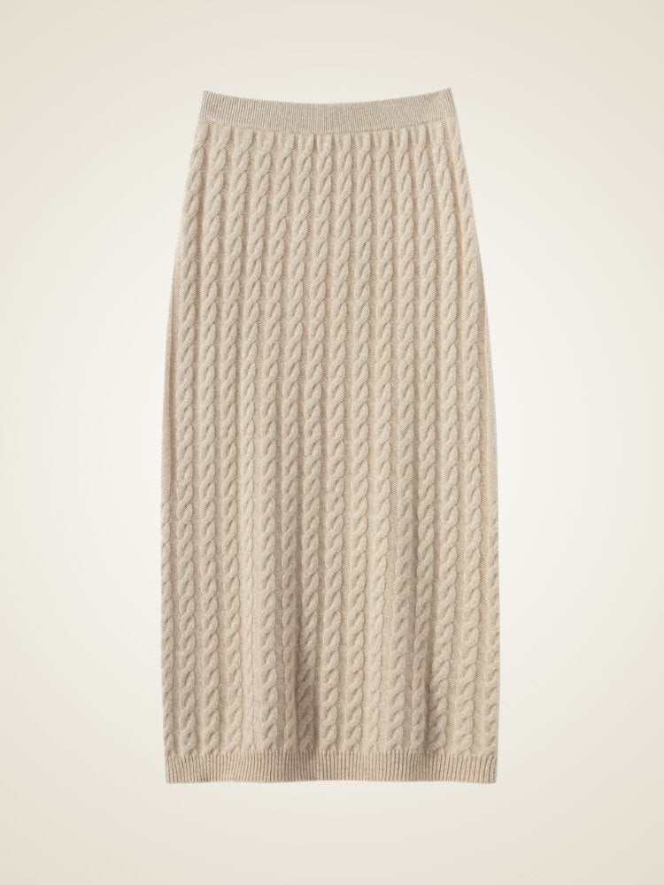 Velindra - Cable-Knit Cashmere Skirt | The Cashmere Studio