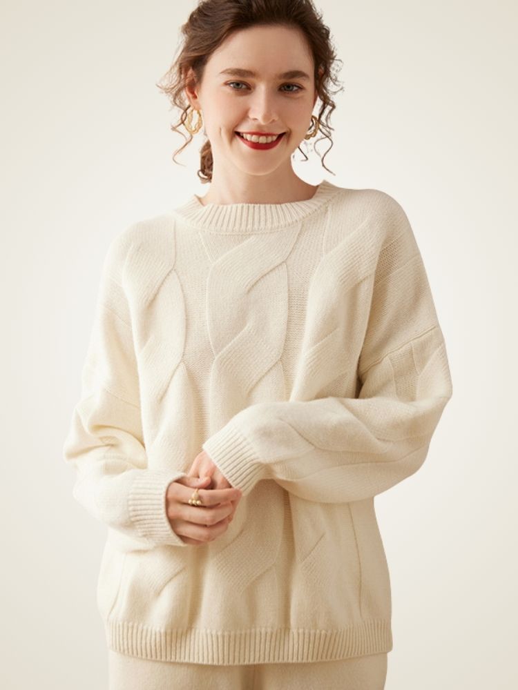 Eralith - Cable Knit Cashmere Sweater | The Cashmere Studio