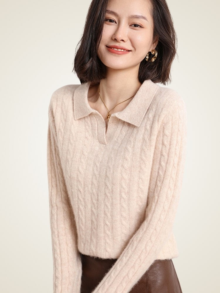 Enlora - Cashmere Polo Sweater | The Cashmere Studio