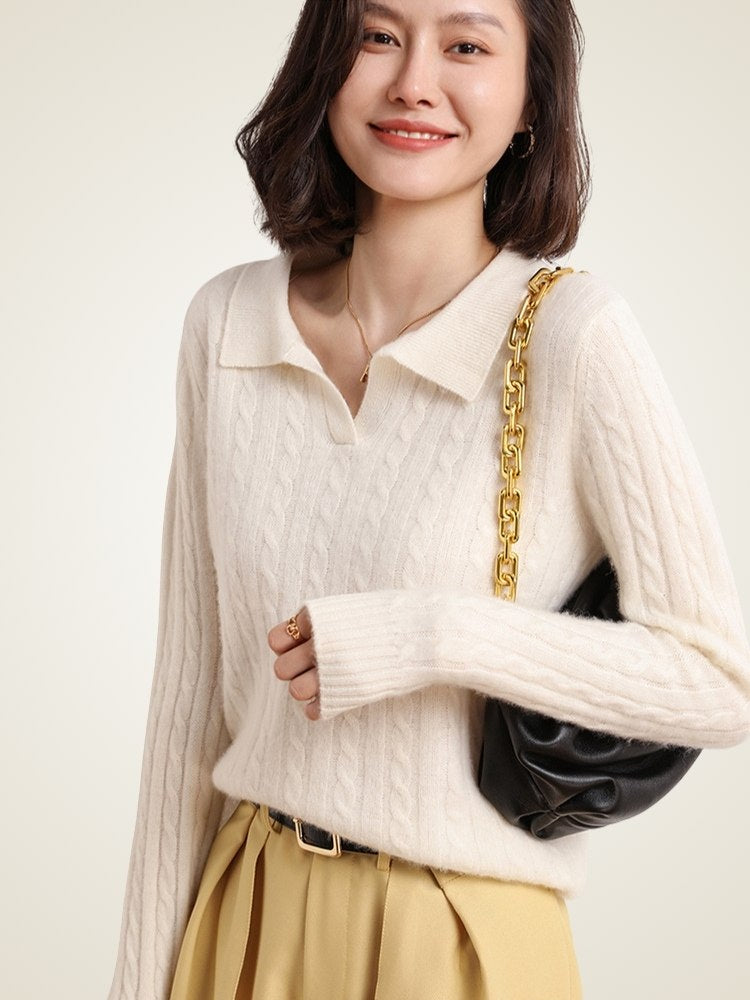 Enlora - Cashmere Polo Sweater | The Cashmere Studio