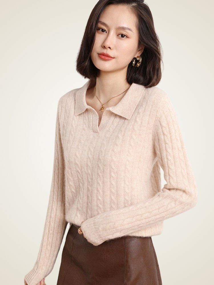 Enlora - Cashmere Polo Sweater | The Cashmere Studio
