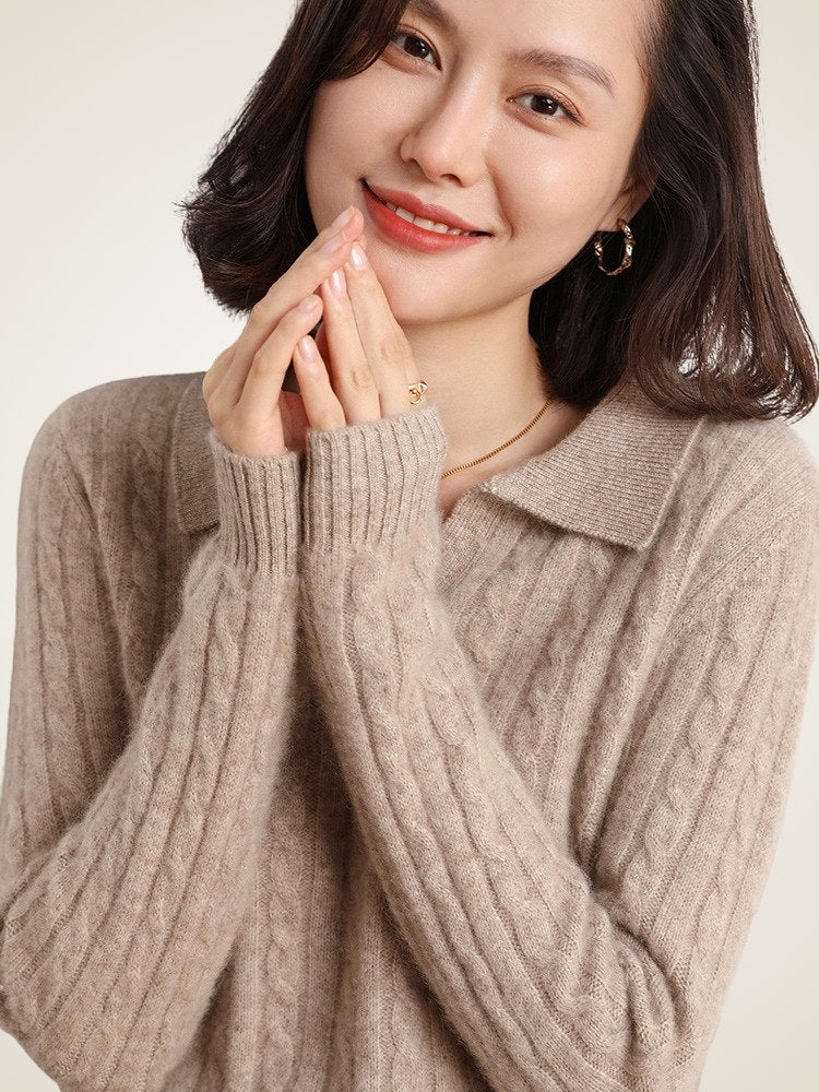 Enlora - Cashmere Polo Sweater | The Cashmere Studio