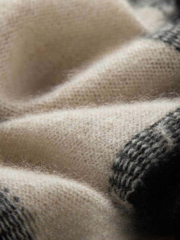 Lorennia - Striped V-Neck Cashmere Sweater | The Cashmere Studio