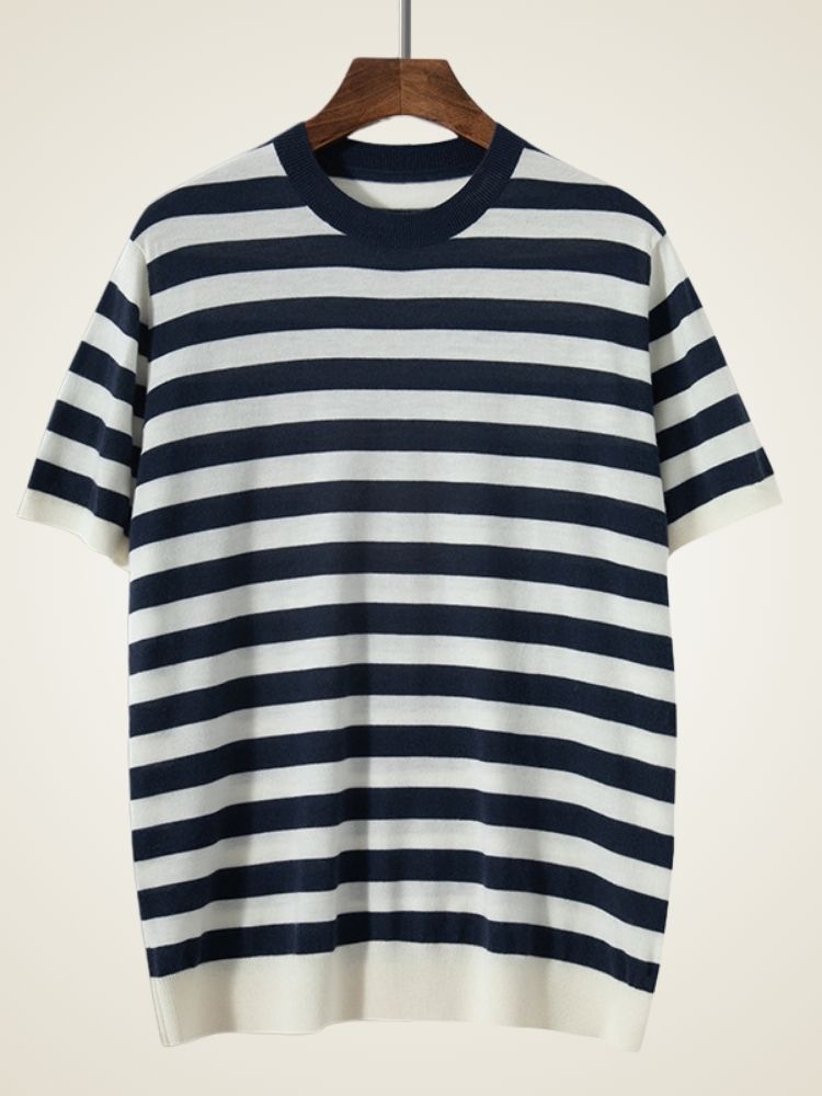 Cullen - Striped Cashmere T-Shirt | The Cashmere Studio