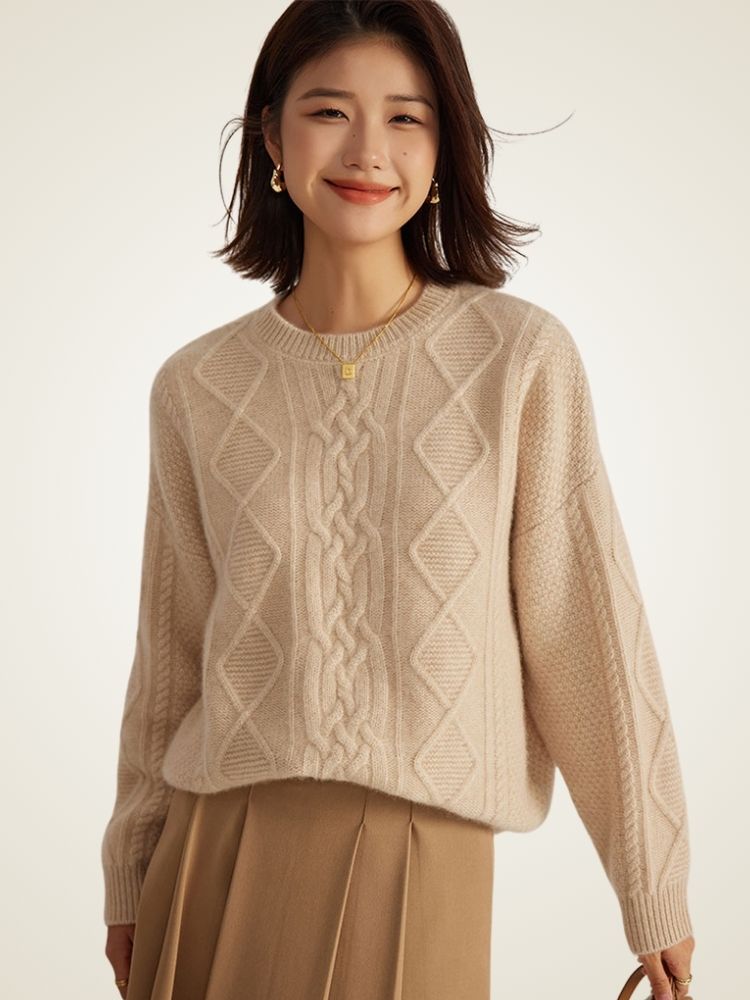 Hariel - Cable-Knit Cashmere Sweater | The Cashmere Studio