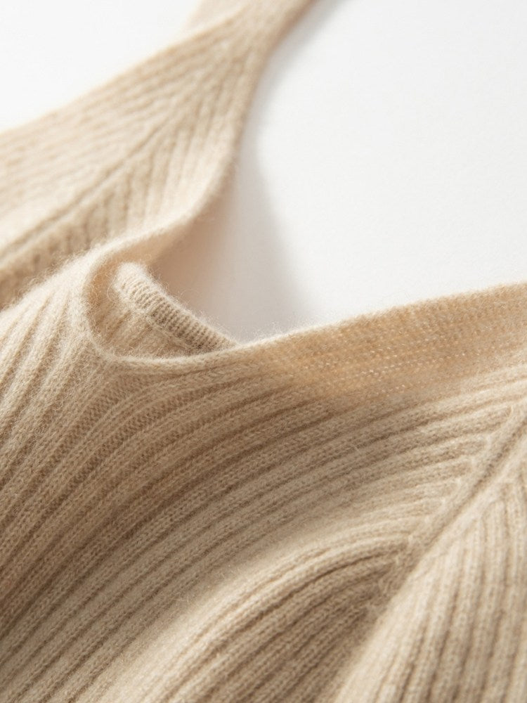 Vaessia - Ribbed Cashmere Top | The Cashmere Studio