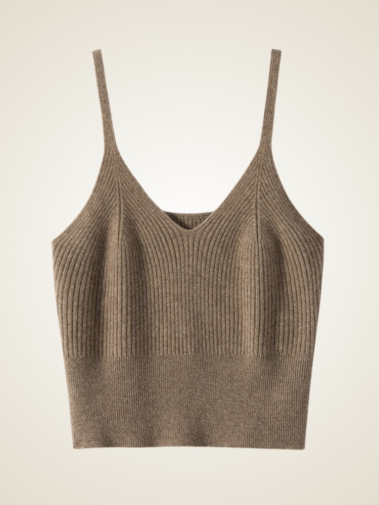 Vaessia - Ribbed Cashmere Top | The Cashmere Studio