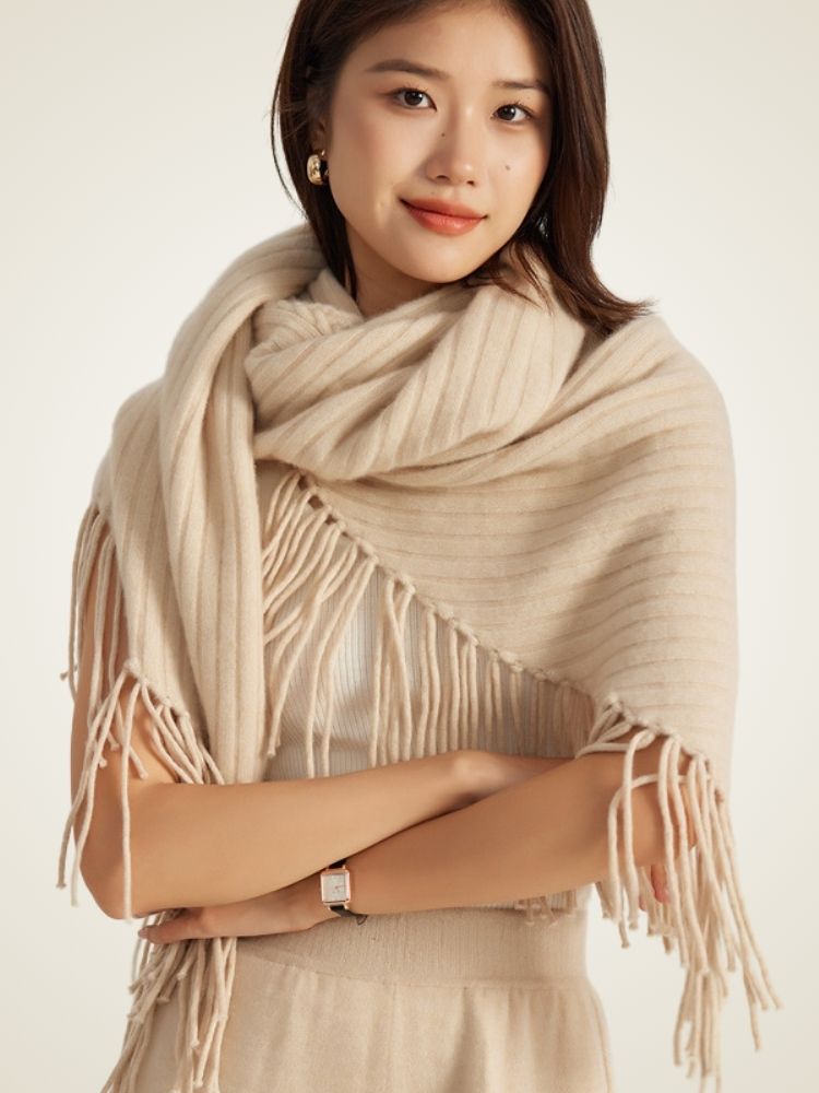 Odalys - Fringed Cashmere Shawl