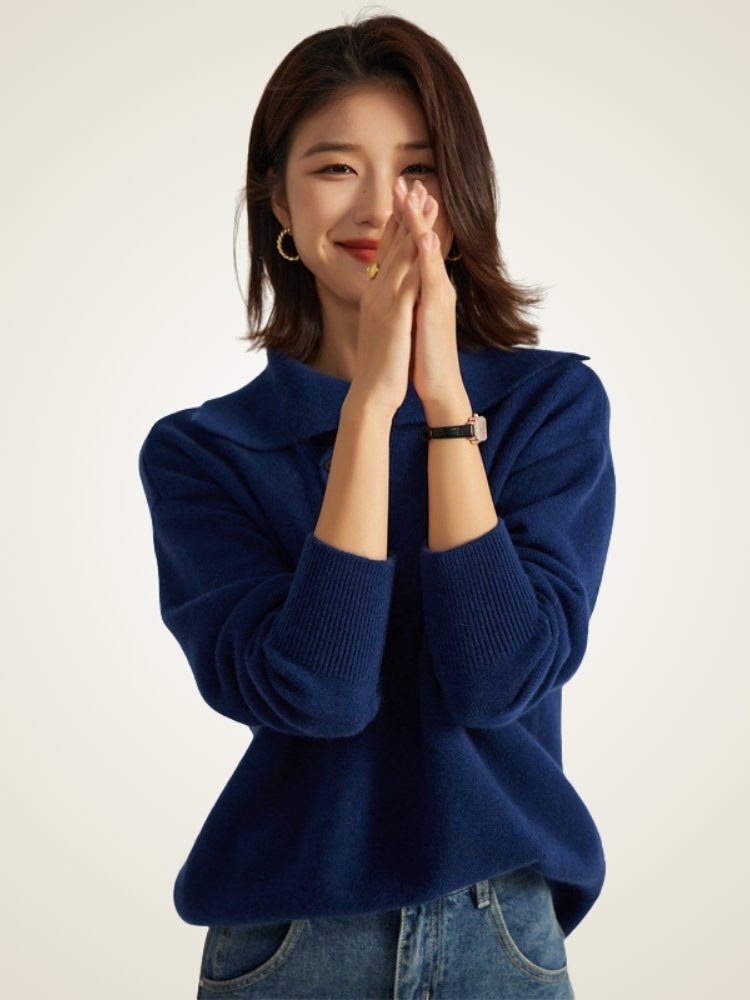 Rosendra - Buttoned Cashmere Sweater | The Cashmere Studio
