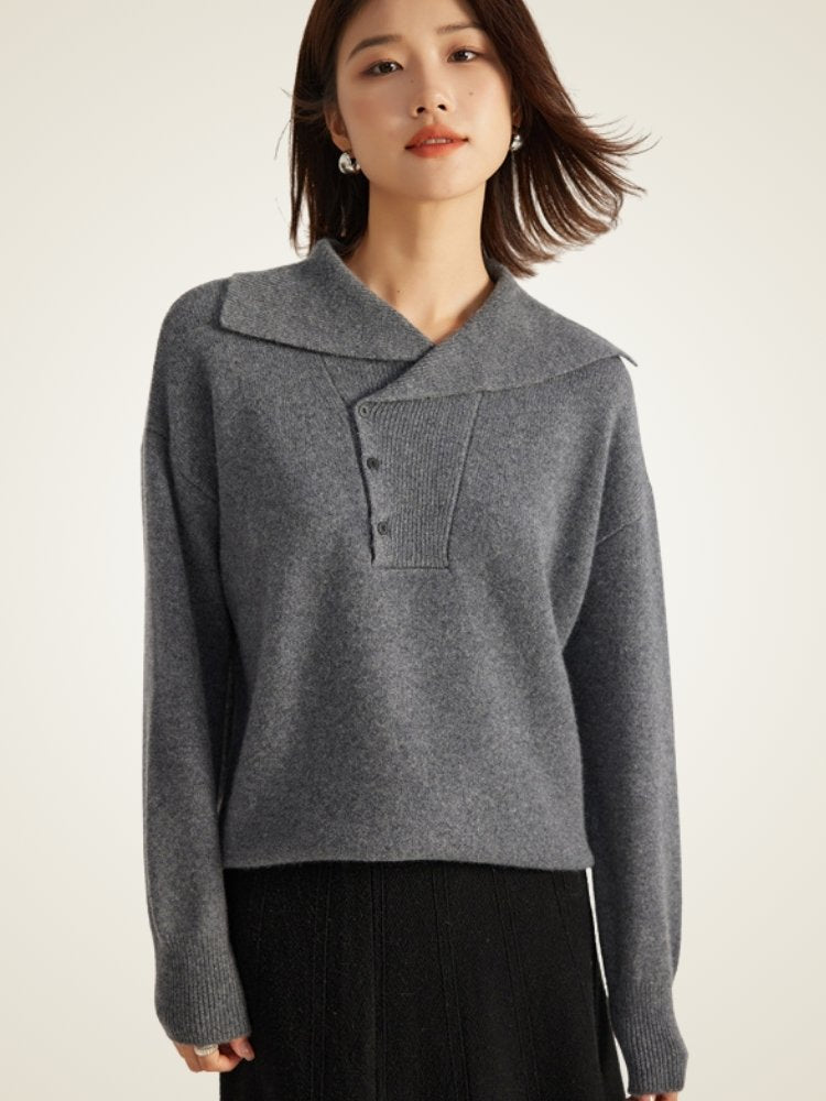 Rosendra - Buttoned Cashmere Sweater | The Cashmere Studio