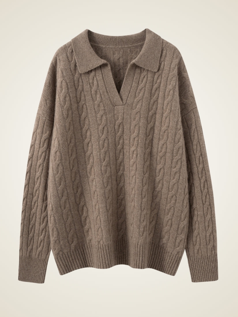 Corinna - Taupe Cashmere Sweater | The Cashmere Studio