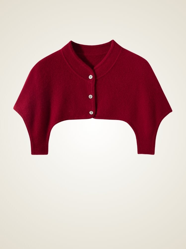Taisia - Red Cropped Cashmere Cardigan | The Cashmere Studio