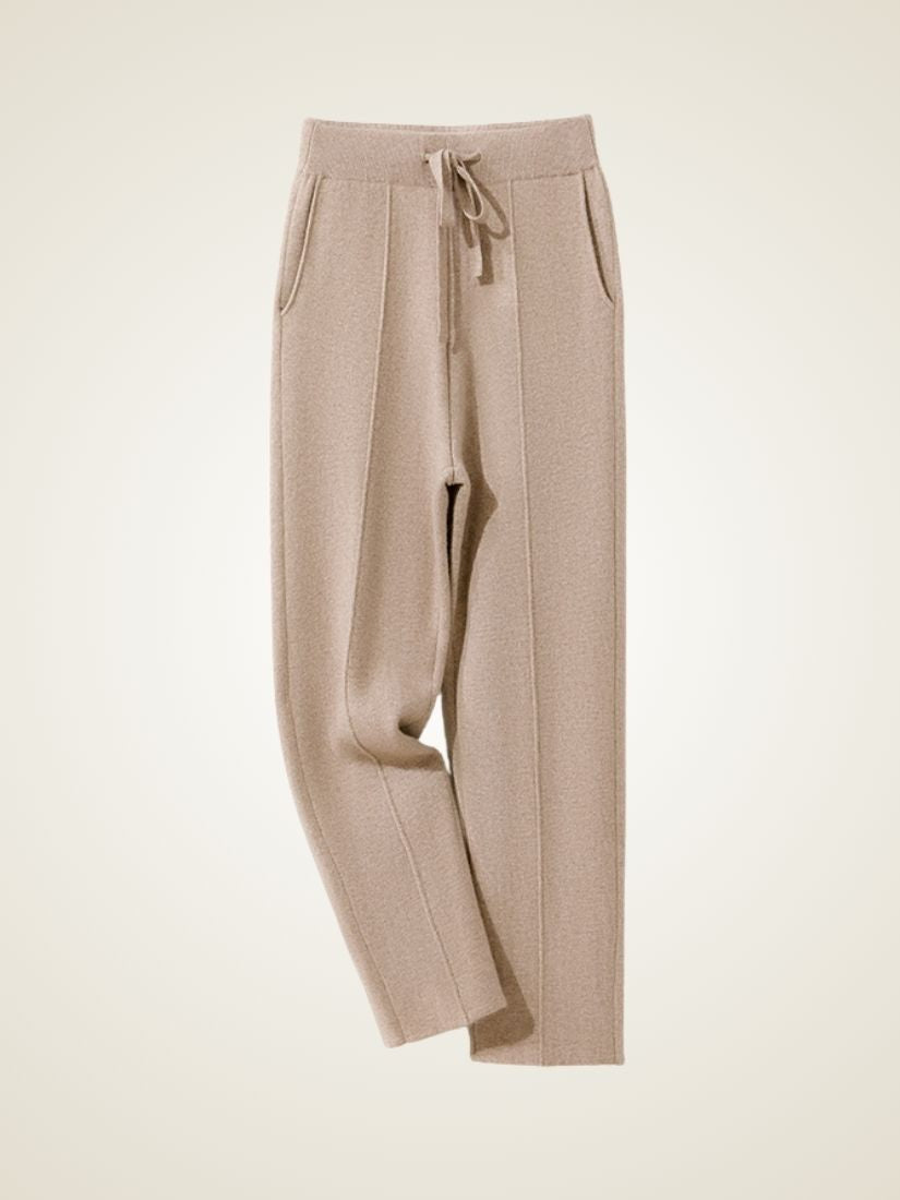 Darel — Beige Hooded Zip-Up Cashmere Set | The Cashmere Studio