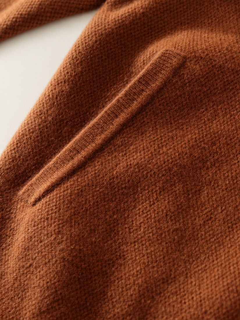 Darel — Dark Caramel Hooded Zip-Up Cashmere Set | The Cashmere Studio