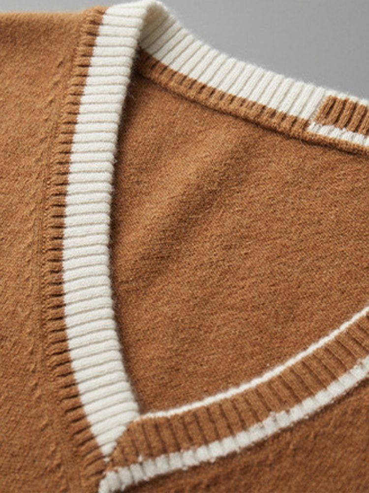 Nash - Dark Camel Classic Cashmere Vest | The Cashmere Studio