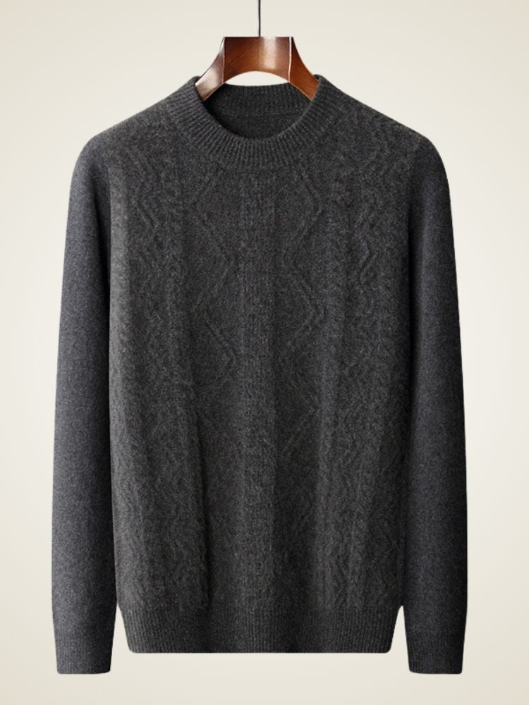 Hendrix - Dark Gray Textured Cashmere Sweater | The Cashmere Studio