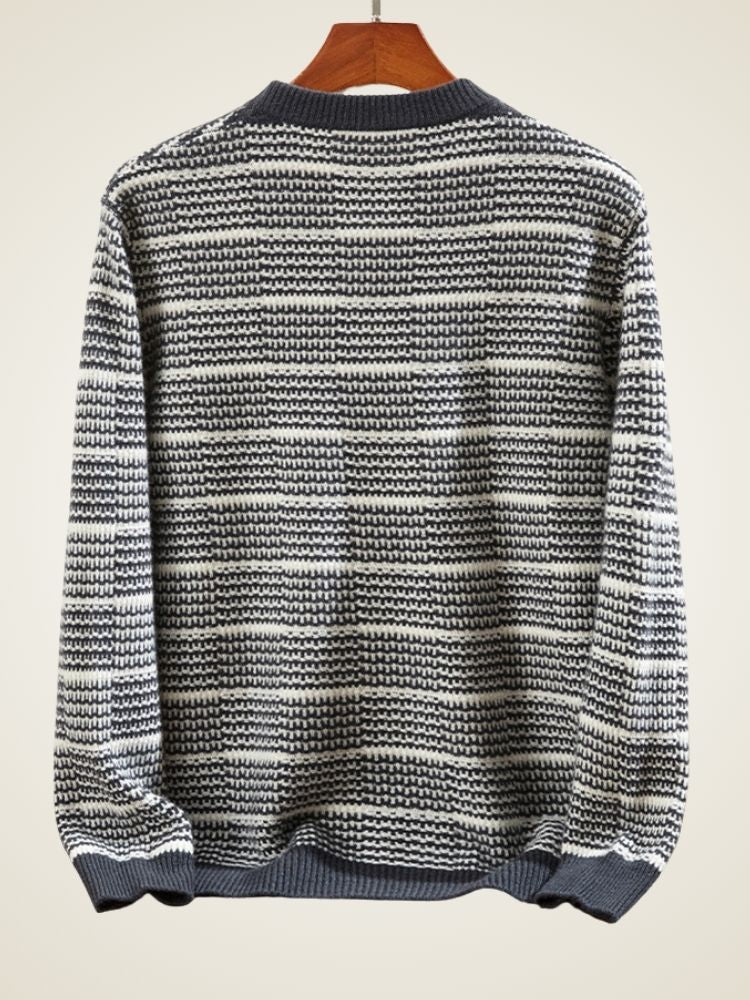 Garrison - Dark Gray Textured Cashmere Sweater | The Cashmere Studio