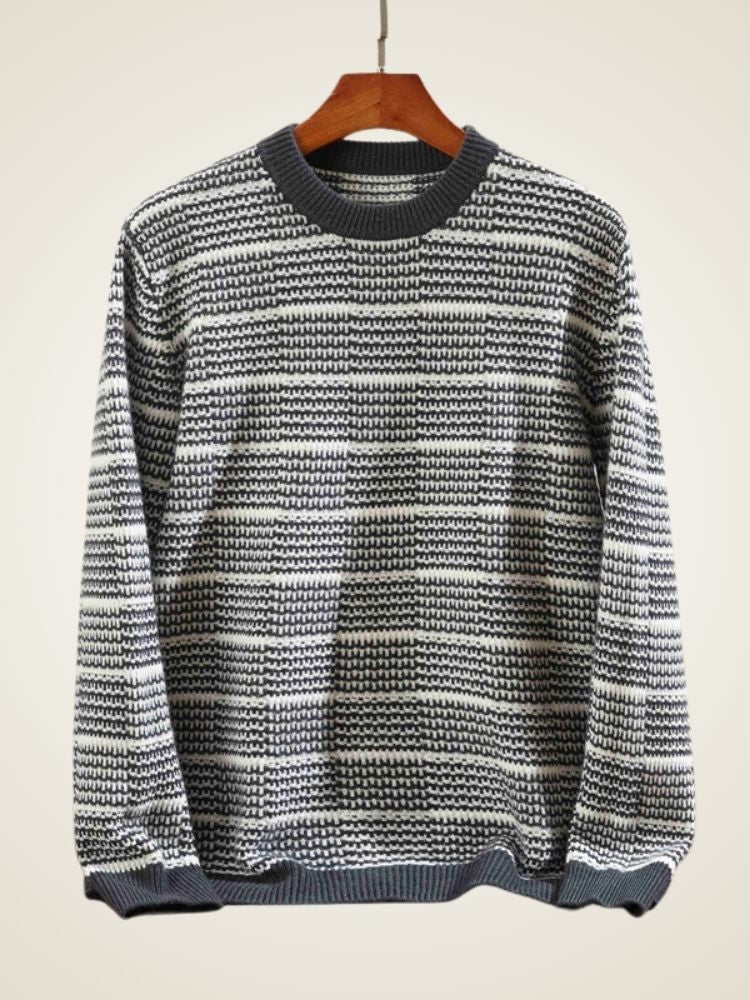 Garrison - Dark Gray Textured Cashmere Sweater | The Cashmere Studio