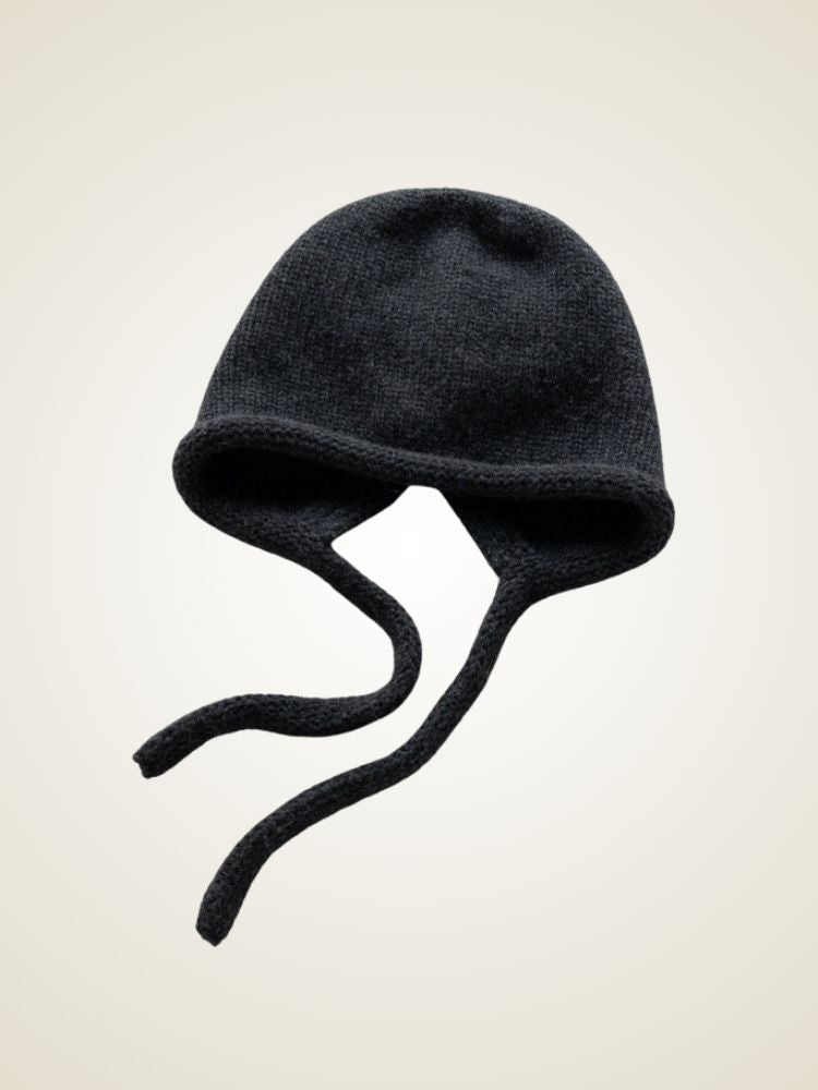 Leili - Dark Gray Cashmere Bonnet | The Cashmere Studio