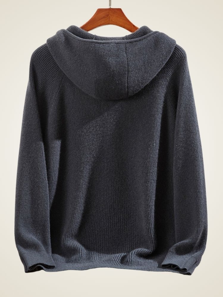 Maverick - Dark Gray Zip-Up Cashmere Sweater | The Cashmere Studio