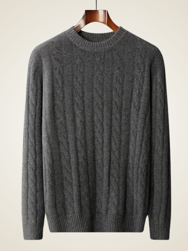 Heath - Dark Gray Cable-Knit Cashmere Sweater | The Cashmere Studio