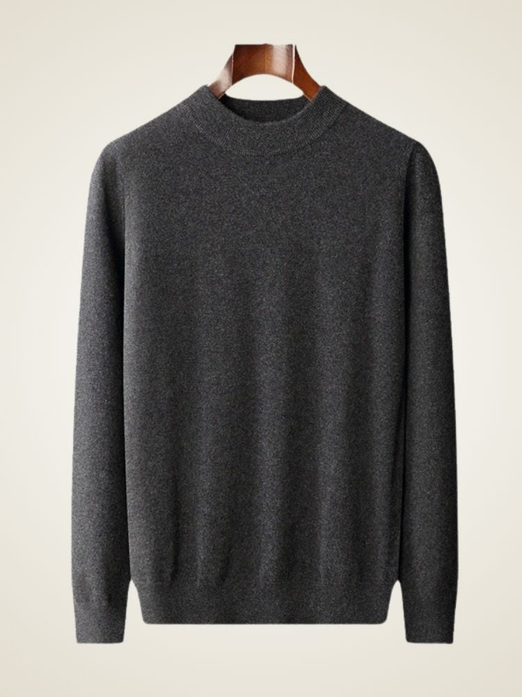 Fletcher - Dark Gray Classic Cashmere Sweater | The Cashmere Studio