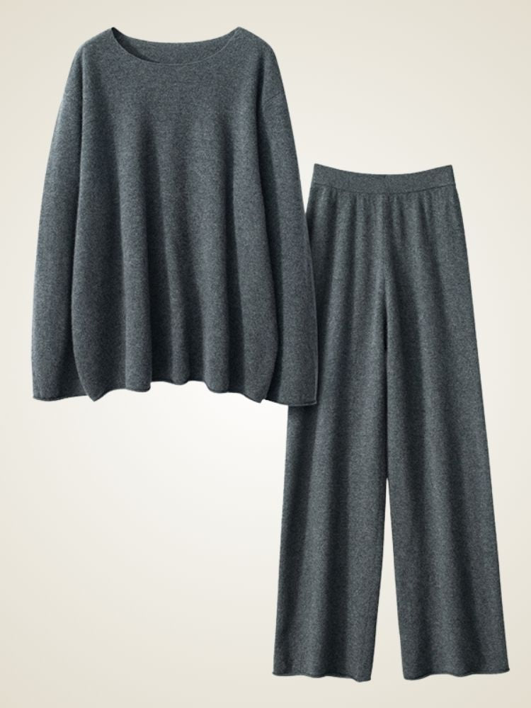Laura - Dark Gray Cashmere Lounge Set | The Cashmere Studio
