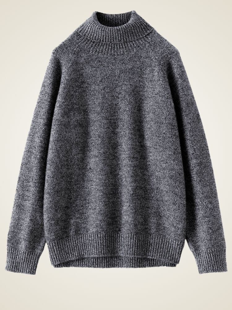 Kiersten - Dark Gray Ribbed Cashmere Turtleneck | The Cashmere Studio