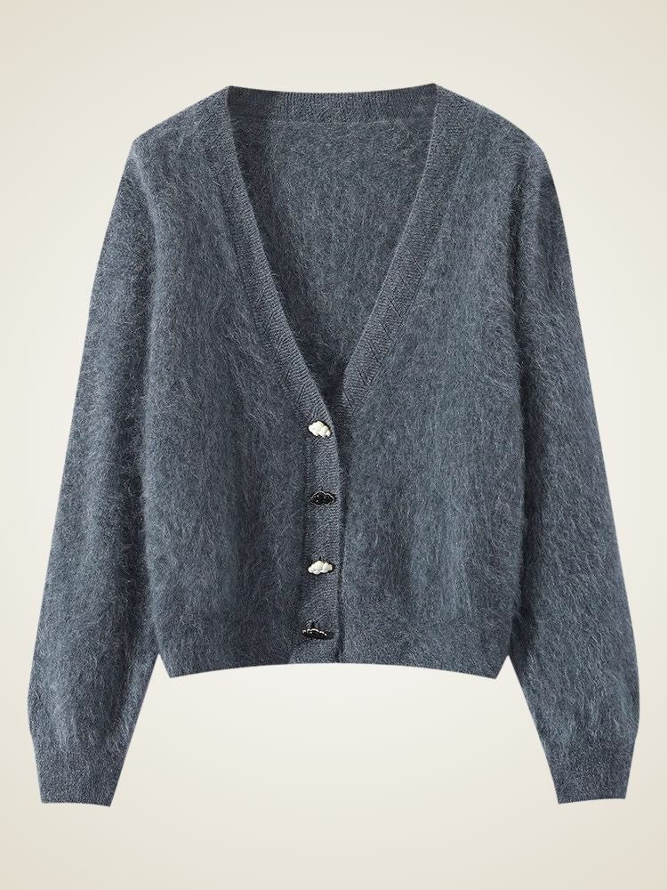 Mahalia - Cloud Button V-neck Cardigan