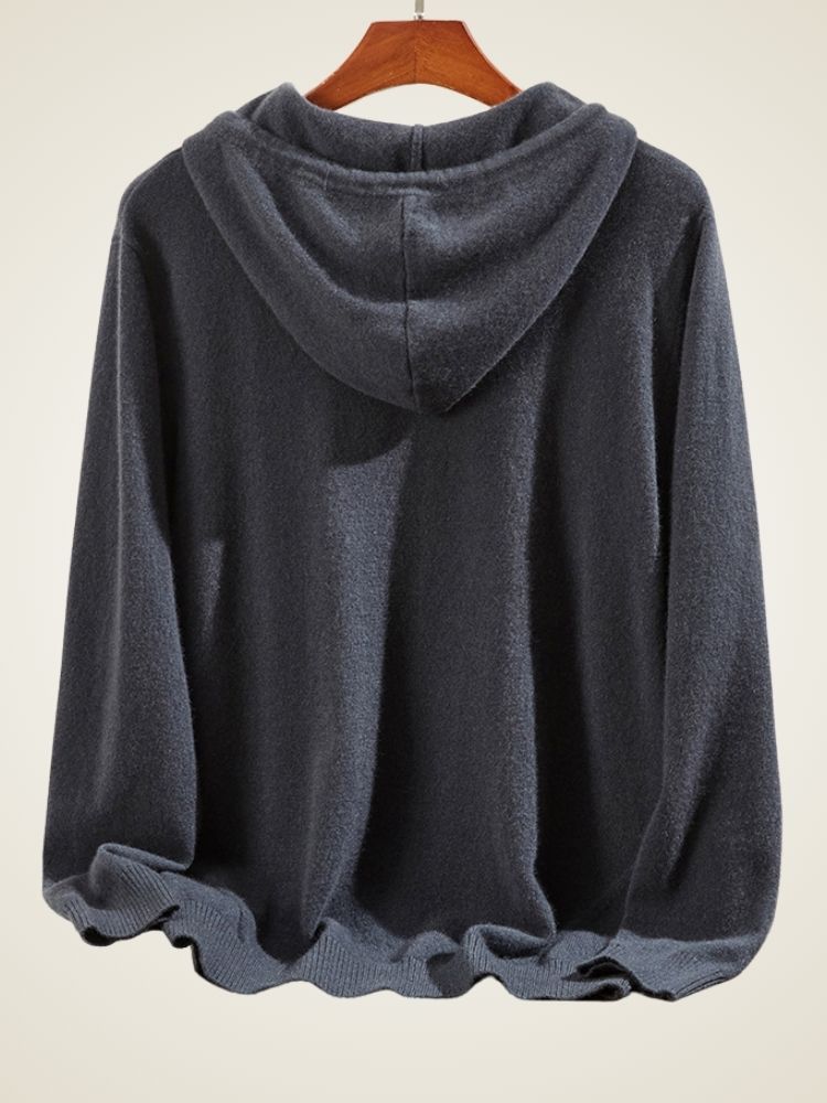 Madden - Dark Gray Classic Cashmere Hoodie | The Cashmere Studio