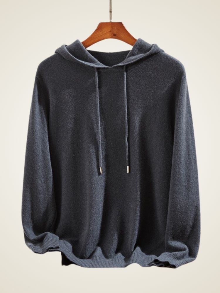 Madden - Dark Gray Classic Cashmere Hoodie | The Cashmere Studio