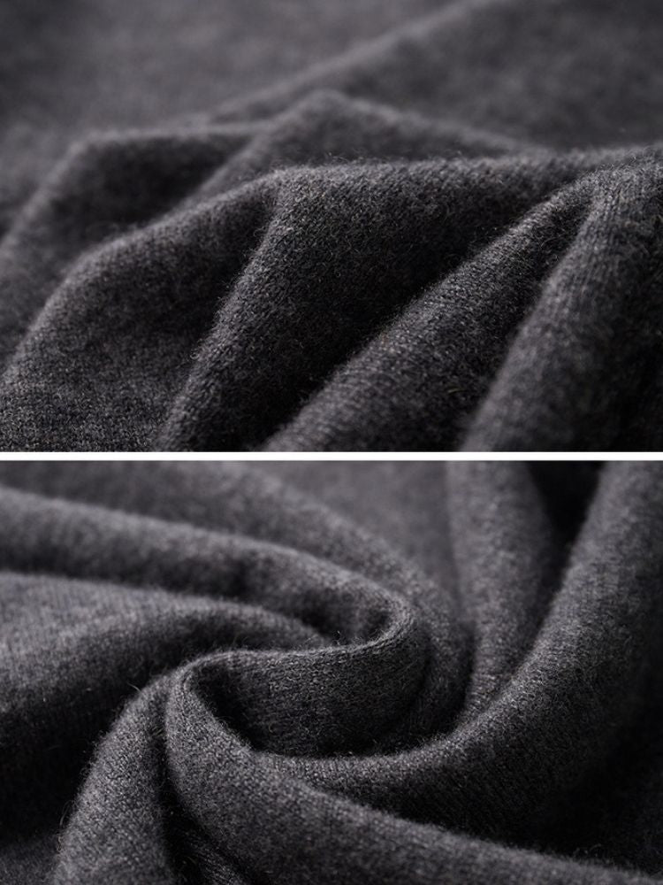 Novan - Dark Gray V-Neck Cashmere Sweater | The Cashmere Studio