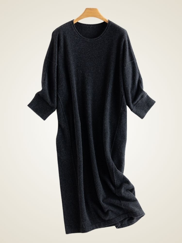 Rosanna - Black Casual Cashmere Dress | The Cashmere Studio