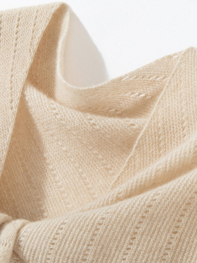 Darselle - Beige Cashmere Triangle Scarf | The Cashmere Studio