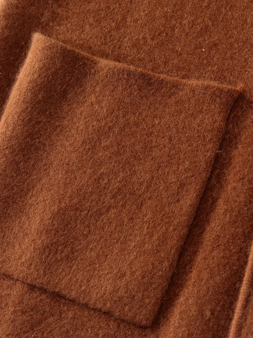 Draven — Dark Caramel Cashmere Blazer Pocket Detail | The Cashmere Studio