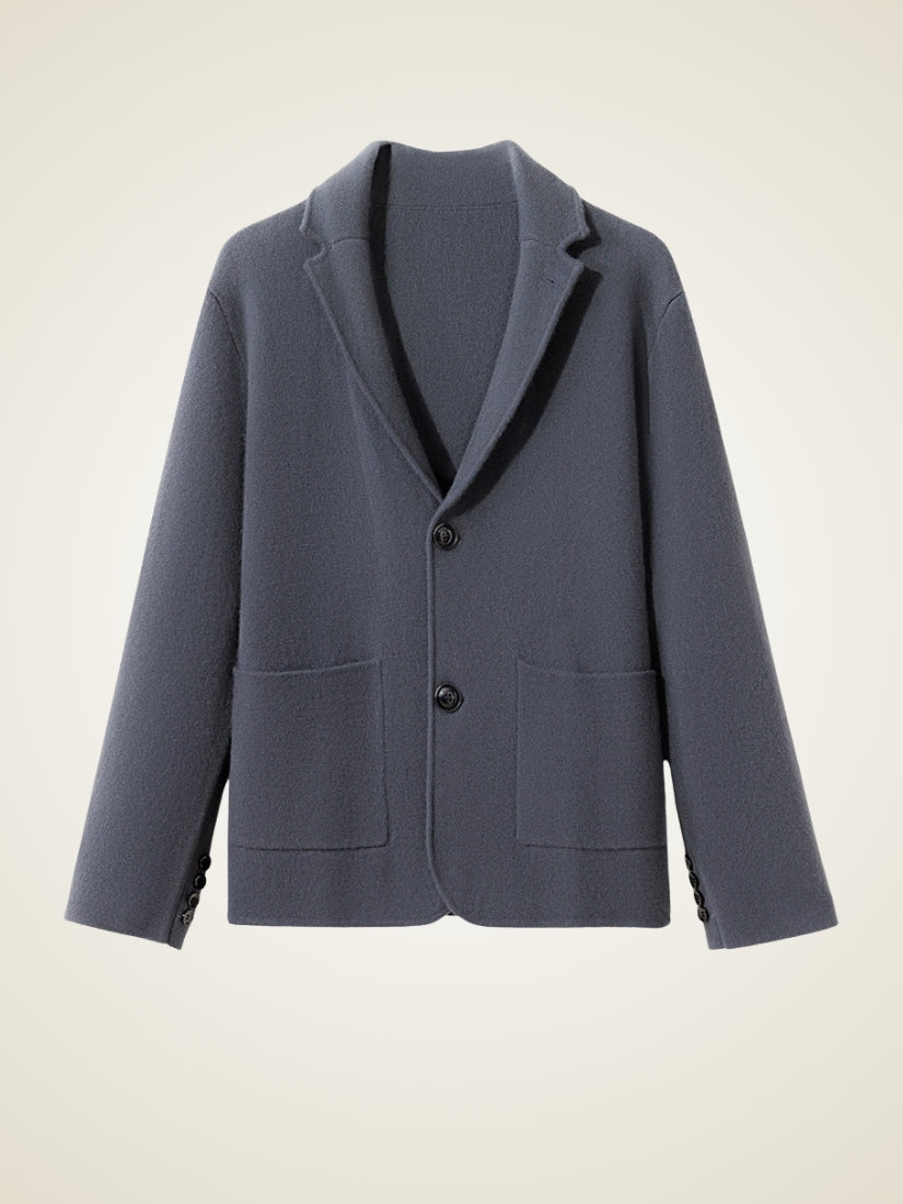 Draven — Gray Blazer-Style Cashmere Cardigan | The Cashmere Studio
