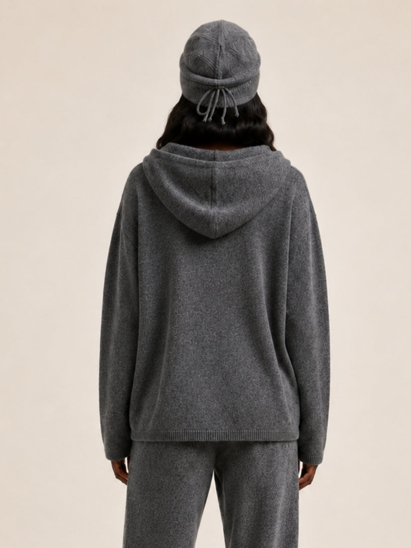 Dravena — Gray Oversized Cashmere Hoodie | The Cashmere Studio