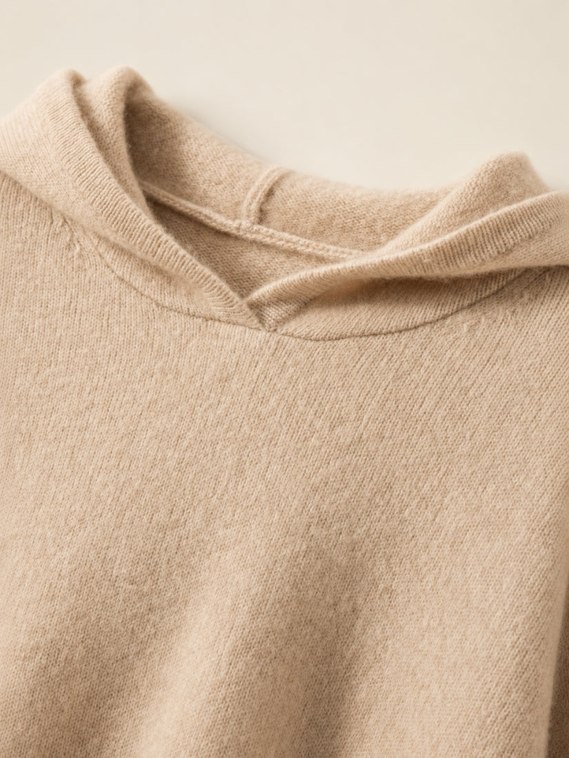Dravena — Beige Cashmere Hoodie Set | The Cashmere Studio