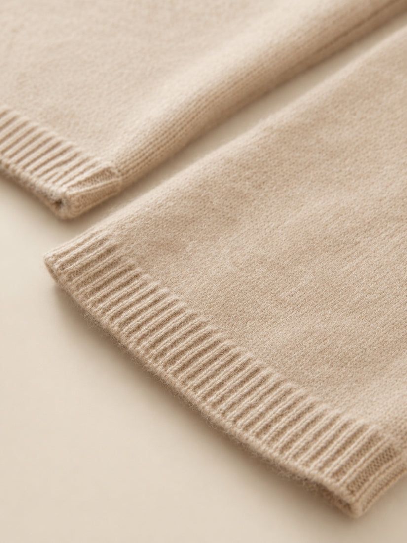 Dravena — Beige Cashmere Hoodie Set | The Cashmere Studio